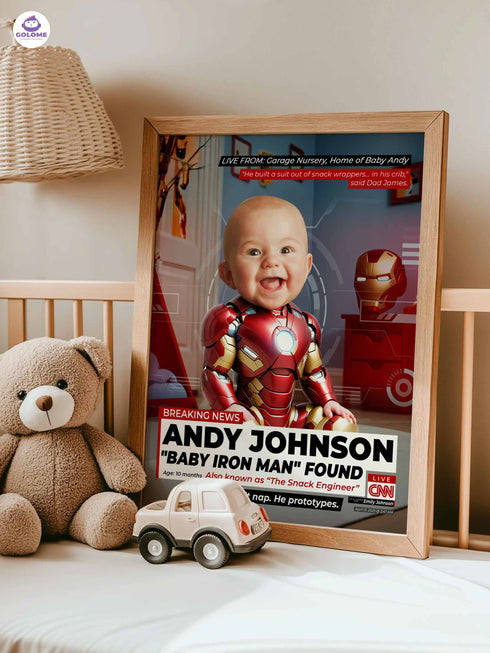 Custom Baby News Poster – Personalized Little Hero Wall Art